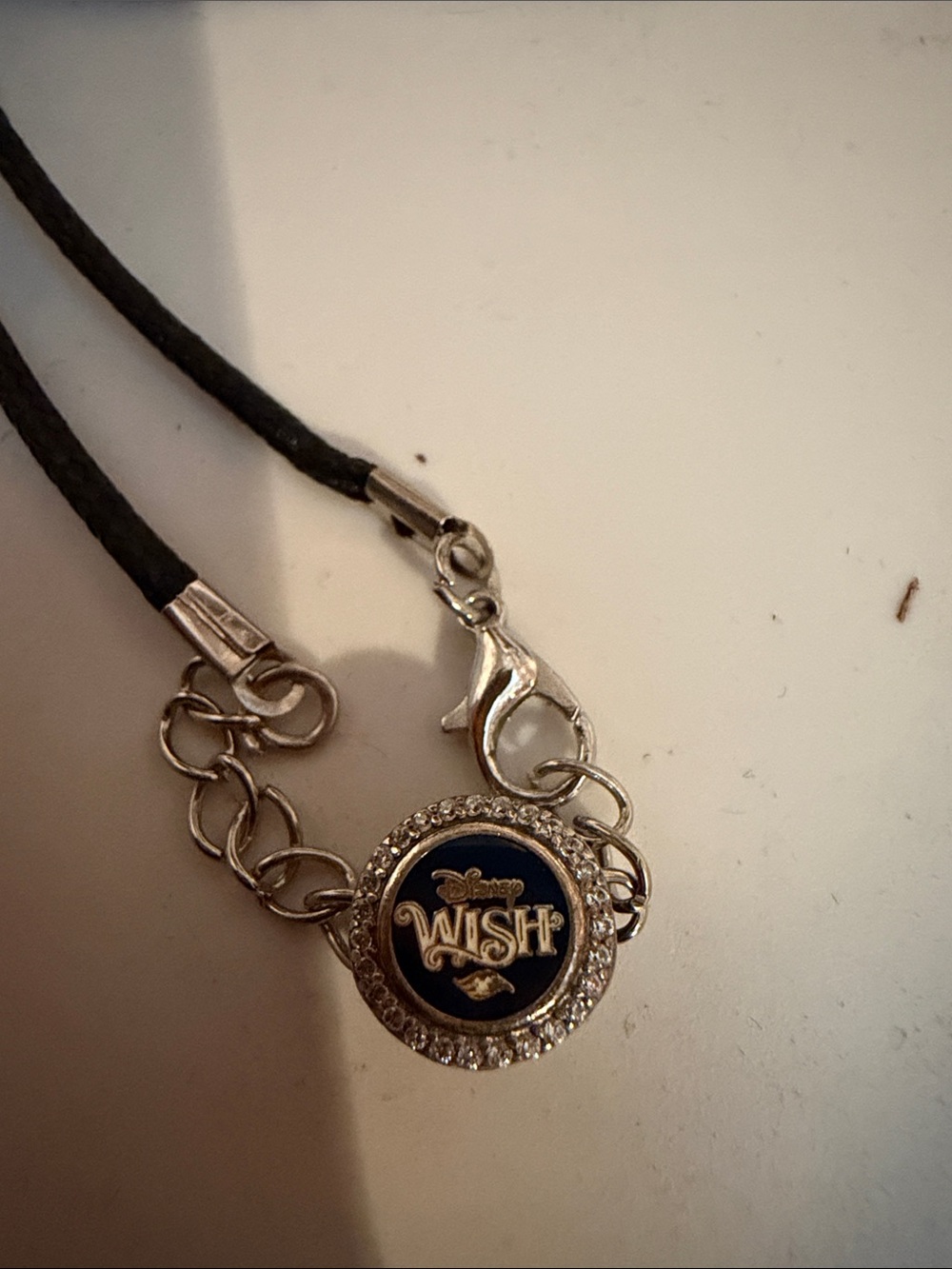 Disney Wish Silver  Necklace with Navy Blue Enamel